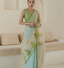 Net motif sarees